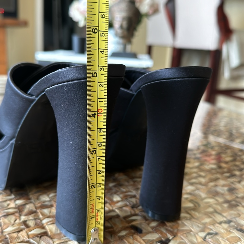 Zara black platform heels slide one 7.5 - Picture 5 of 7